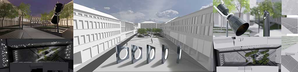 Esempio lavori architettura - Progetto di valorizzazione di una nuova piazza nel centro storico di una città.